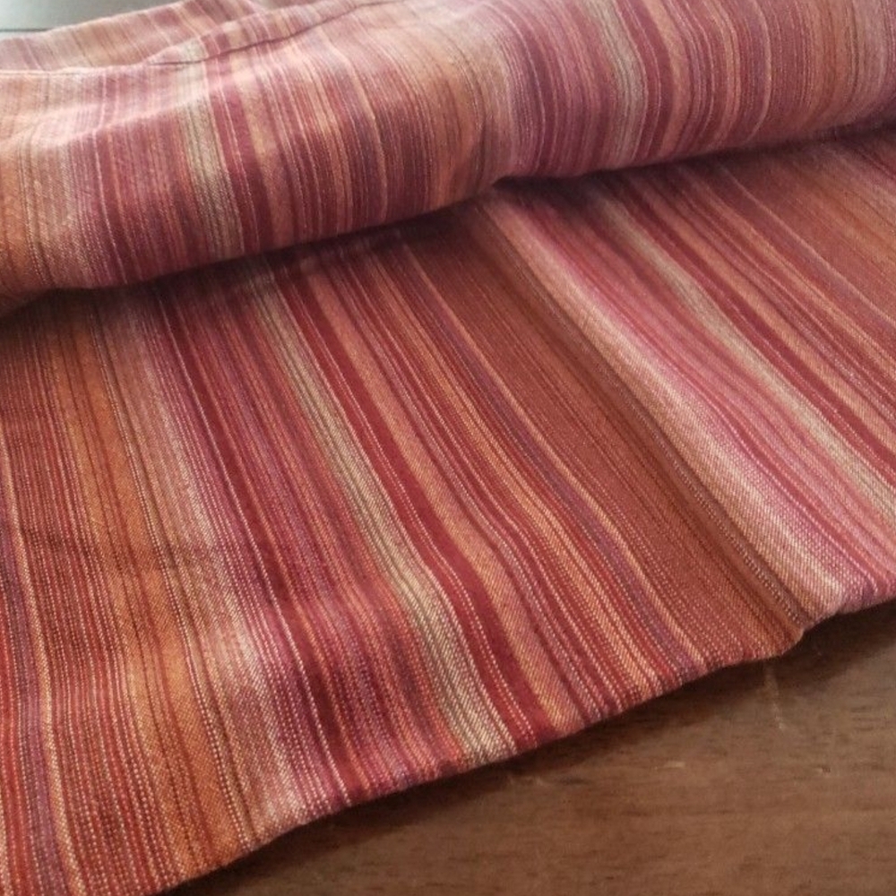 Striped Red and Orange Woven Shower Curtain